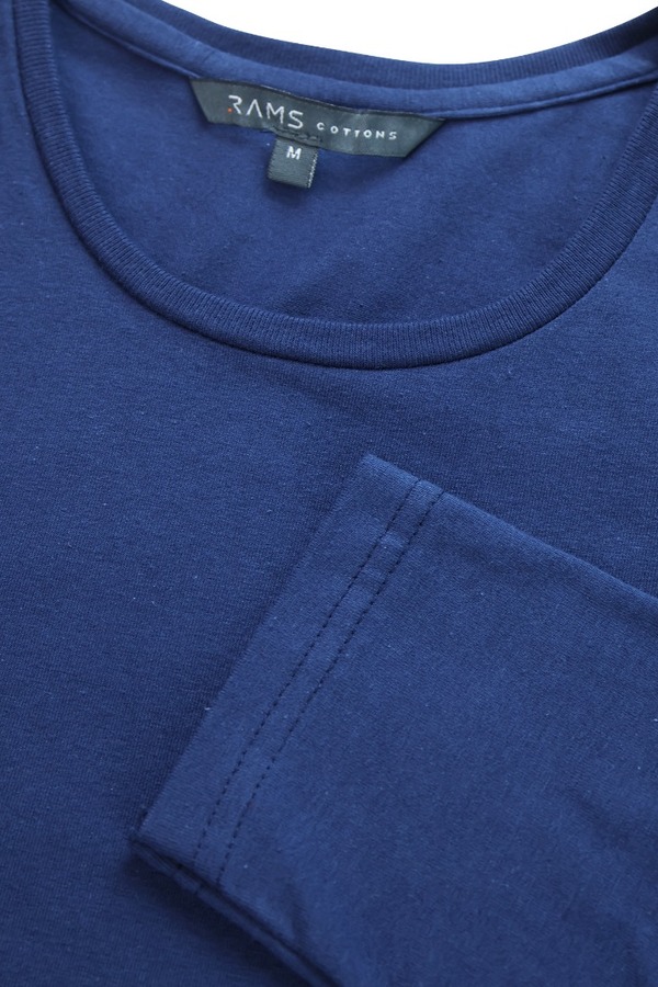 Playera Manga Corta Azul Marino Stretch Cuello Redondo Para Caballero